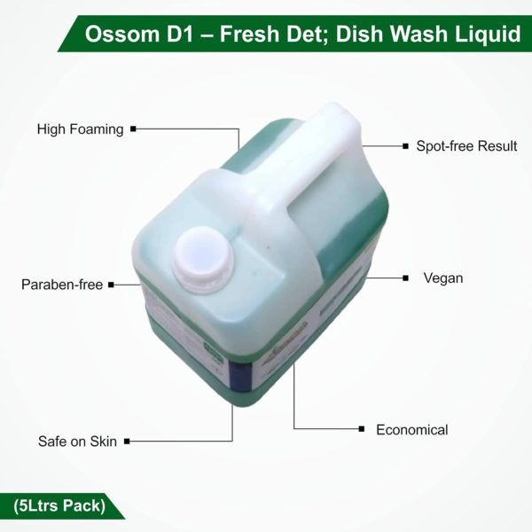 ossom d1 green dish wash liquid (5ltrs pack)