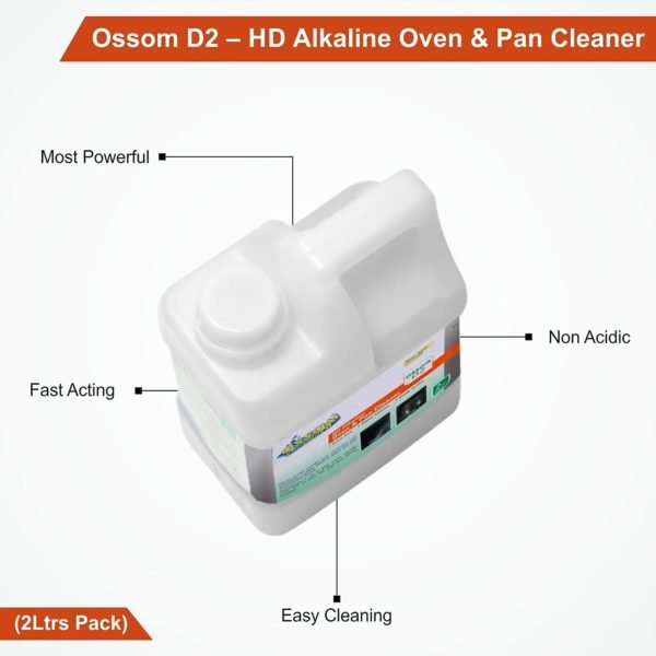 ossom d2 hd alkaline oven & pan cleaner (2l pack)