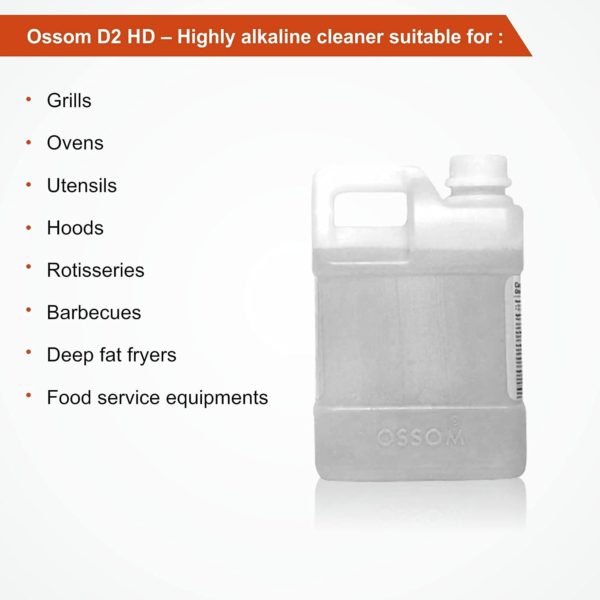 ossom d2 hd alkaline oven & pan cleaner (2l pack)