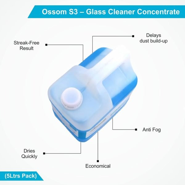 ossom s3 glass and surface cleaner (5ltrs pack)