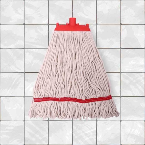 SpringMop Round Wet Mop Refill - Looped End, 350gms, Red Code.