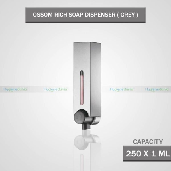 RICH Soap Dispenser 250 Grey Compact and Slim Design OSSOM®