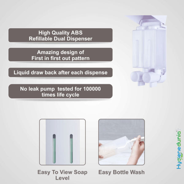 Rich Soap Dispenser 500 Duo White Wall Mounted Ossom®