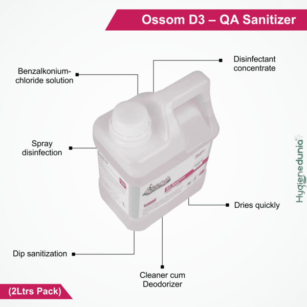 Ossom D3 Surface sanitizer spray, Sanitizers and disinfectants 2Ltrs Pack