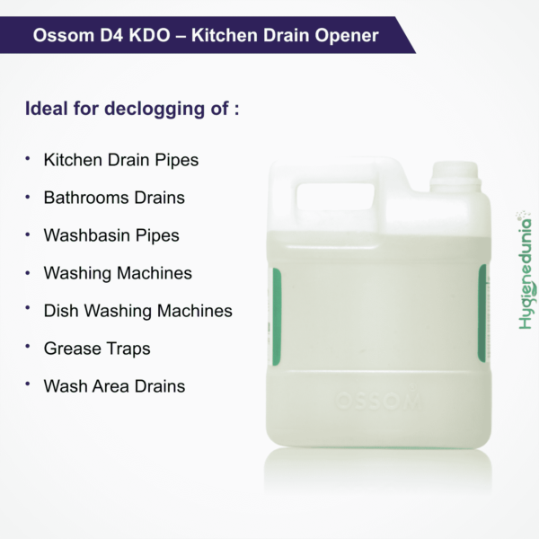 Ossom D4 KDO drain cleaner 5Ltrs Pack