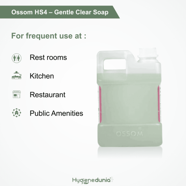 Ossom HS4 Gentle Clear Soap Green Gel Soap 2Ltrs Pack