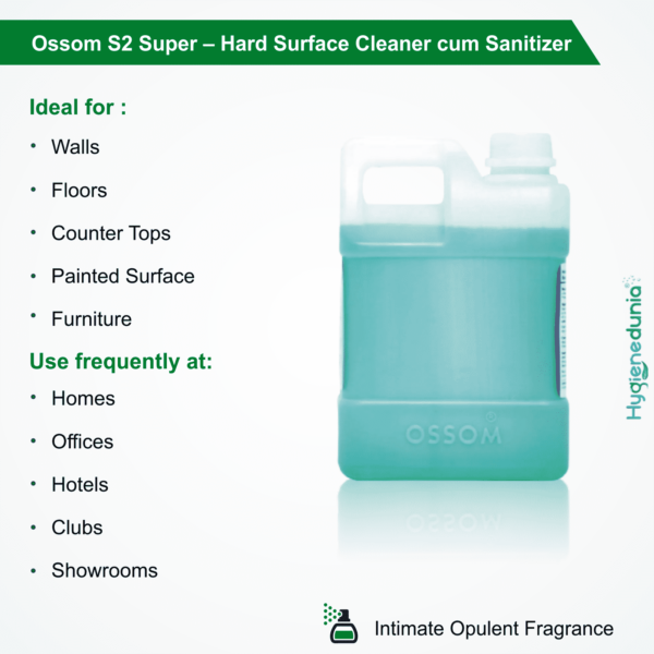 Ossom S2 Super Hard Surface Cleaner cum Sanitizer diy disinfectant floor cleaner 2Ltrs Pack