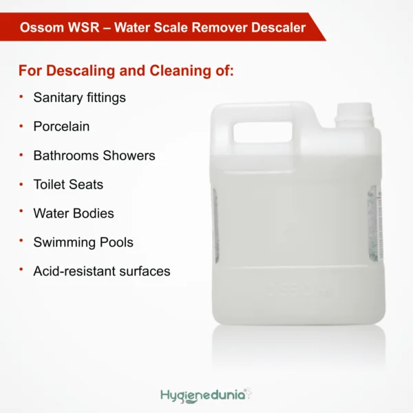 Ossom WSR Limescale remover for tiles Hard water scale cleaner 5Ltrs Pack