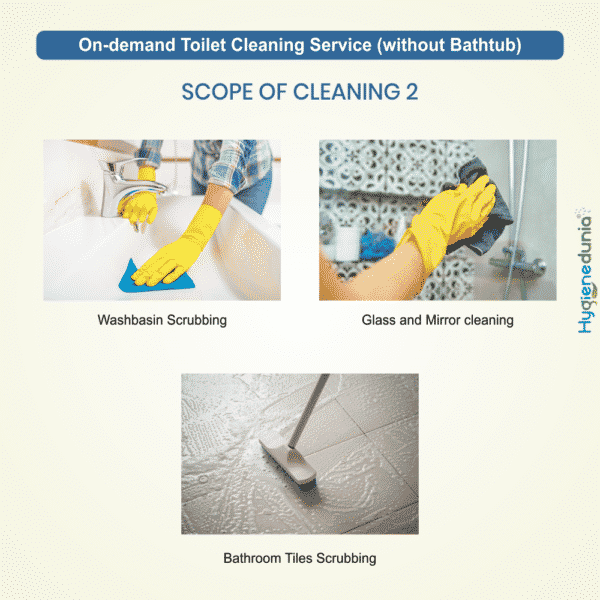 Restroom cleaning services near me On-demand at Hygienedunia (without Bathtub)
