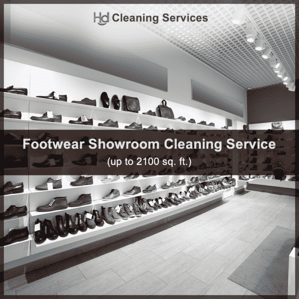 Footwear showroom cleaning service near me 2100 sq. ft at Hygienedunia