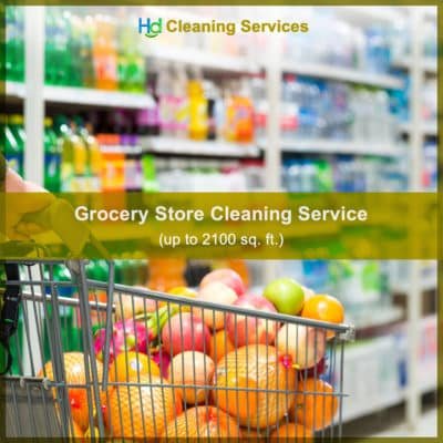 Grocery store cleaning service near me up to 2100 sq. ft. at Hygienedunia