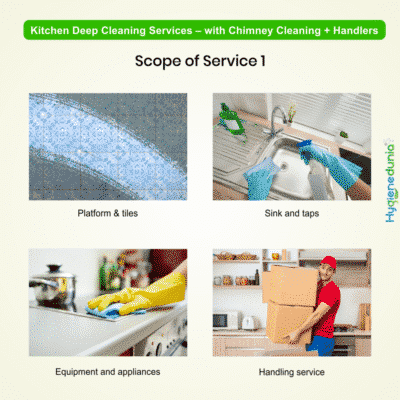 Home deep cleaners near me, cloud kitchen cleaning service with Chimney Cleaning + Handlers at Hygienedunia