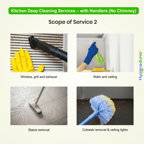 Kitchen cleaning company near me with Handlers (No Chimney) a Hygienedunia