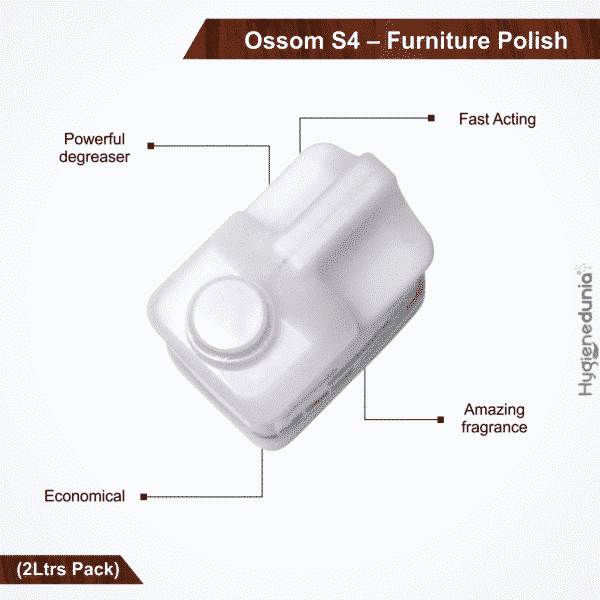 Leather furniture polish restorer Ossom S4 2Ltrs Pack at Hygienedunia