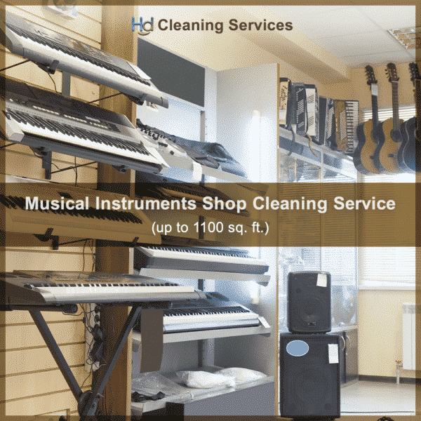 Musical instruments shop deep cleaning services near me 1100 sq. ft. at Hygienedunia