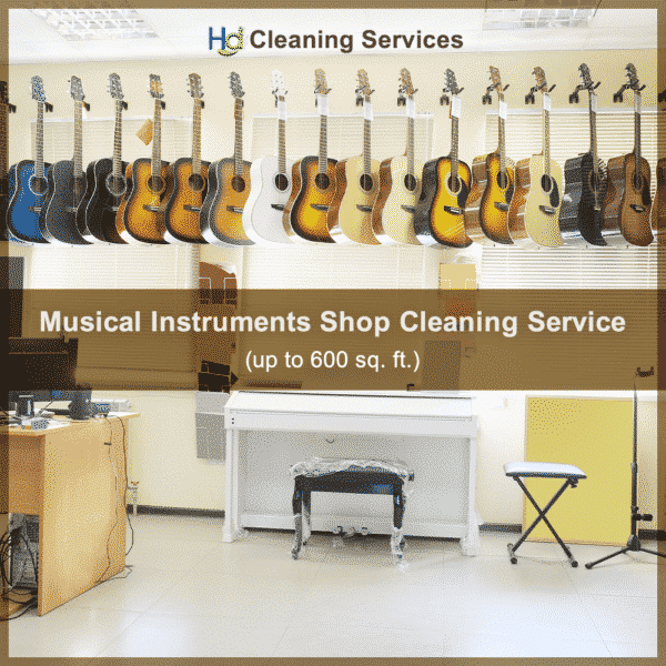 Musical instruments store cleaning services near me 600 sq. ft. at Hygienedunia